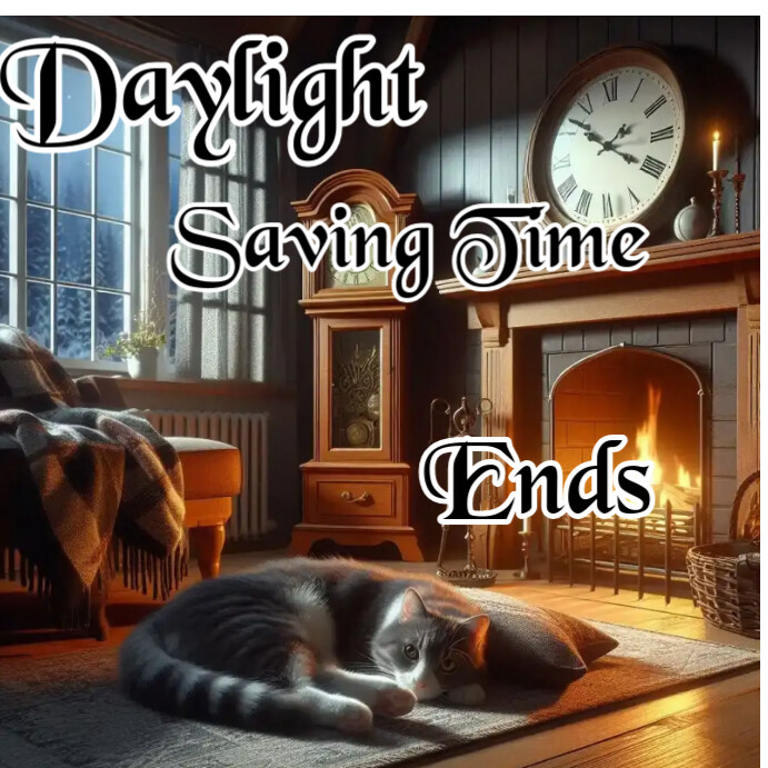 Black Maximalist Daylight Saving Time Ends  Instagram Post template