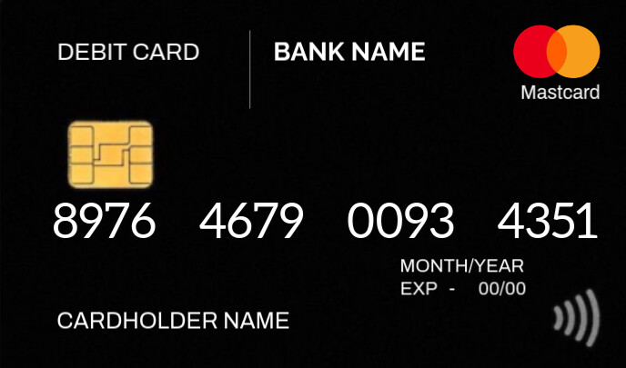 Black Maximalist Debit Card Design  Tag Etiqueta template