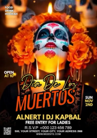 Black Maximalist Dia De Los Muertos A3 template