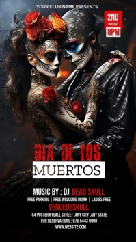 Black Maximalist Dia De Los Muertos  Instagram Story template