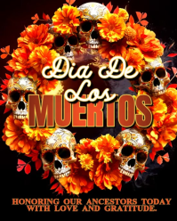 Black Maximalist Dia De Los Muertos Instagram Portrait template
