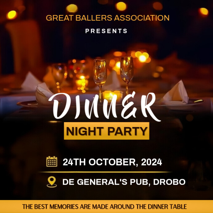 Copy of Black Maximalist Dinner Party Instagram Post | PosterMyWall
