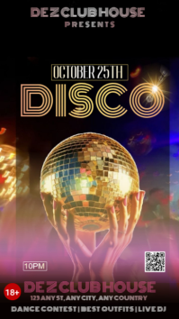 Black Maximalist Disco Flyer Instagram Story template