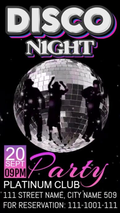 Plantilla de Black Maximalist Disco Night Ads Instagram Story ...