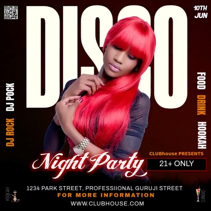 Plantilla de Black Maximalist Disco Night Party Instagram Post ...