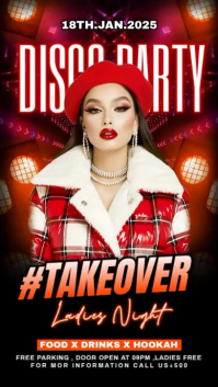 Black Maximalist Disco Party Flyer Instagram Story template