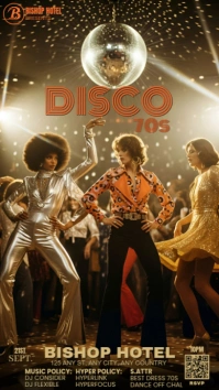 Black Maximalist Disco Party Flyer Instagram Story template