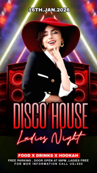 Black Maximalist Disco Party Flyer Instagram Story template