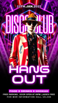 Black Maximalist Disco Party Flyer Instagram Story Indaba yaku-Instagram template