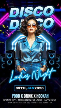 Black Maximalist Disco Party Flyer Instagram Story Instagram-verhaal template