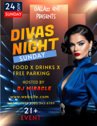 Black Maximalist Divas Night  Flyer (us Letter) template