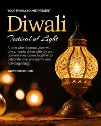 Black Maximalist Diwali Festival Of Light Instagram Portrait template