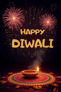 Black Maximalist Diwali Festival Poster template