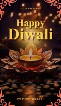 Black Maximalist Diwali Flyer Business Card template