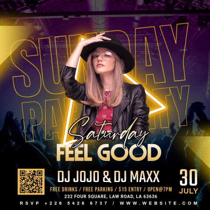 Black Maximalist Dj Party Instagram Post Template | PosterMyWall