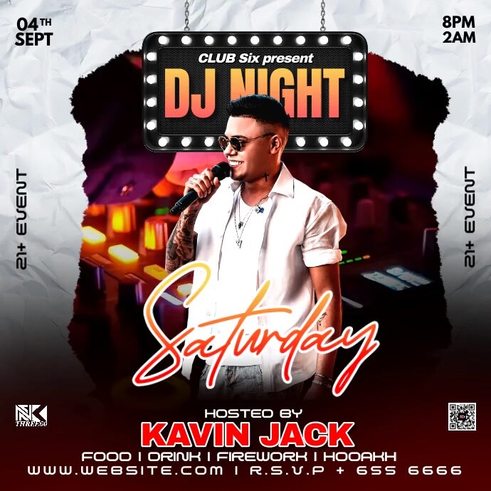 Black Maximalist Dj Party  Square (1:1) 方形(1:1) template