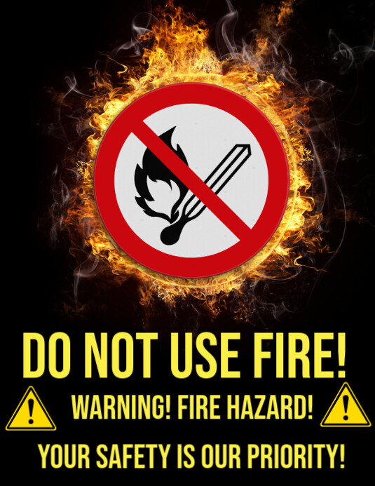 Black Maximalist  Do Not Use Fire! Flyer (us Letter) template