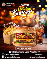 Black Burger Promotion Instagram Portrait Template