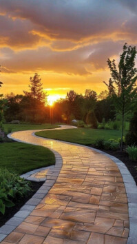 Brown Scenic Pathway Digitalt display Template