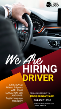 Black Maximalist Driver Hiring Banner Ad Instagram Story template