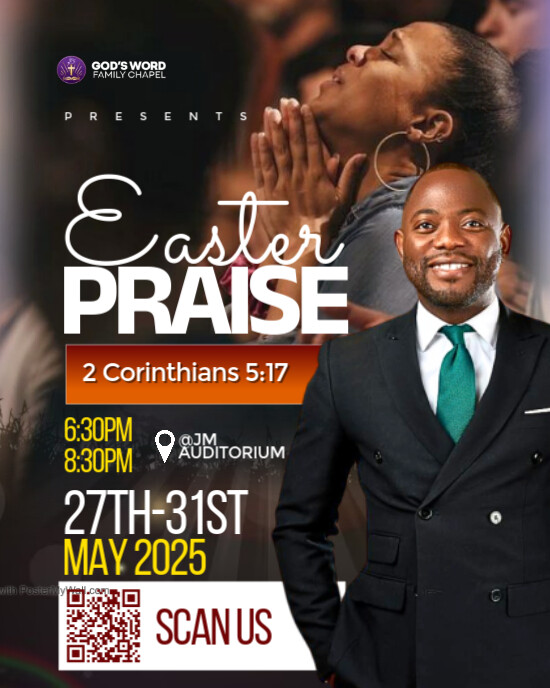 Black Maximalist Easter Church Flyer Instagram Portrait Template ...