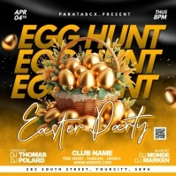 Black Maximalist Easter Egg Hunt Party  Square (1:1) template