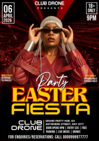 Black Maximalist Easter Fiesta Party | Easter bash | Club party flyer A4 Video template