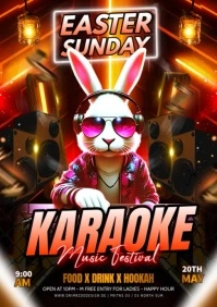 Black Maximalist Easter Karaoke A4 template
