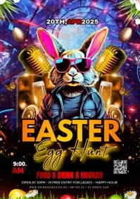 Black Maximalist Easter Party A4 template