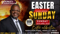 Black Maximalist Easter Sunday Church Service  Twitter Post template