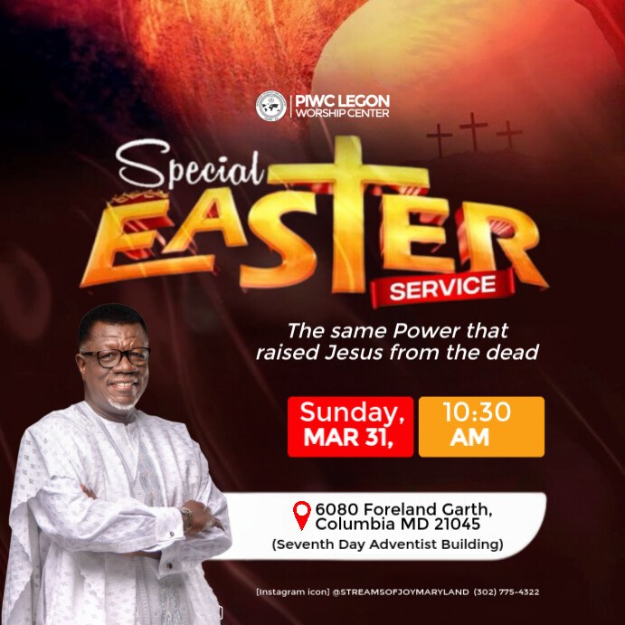 Copy of Black Maximalist Easter Sunday Flyer Instagram Post | PosterMyWall