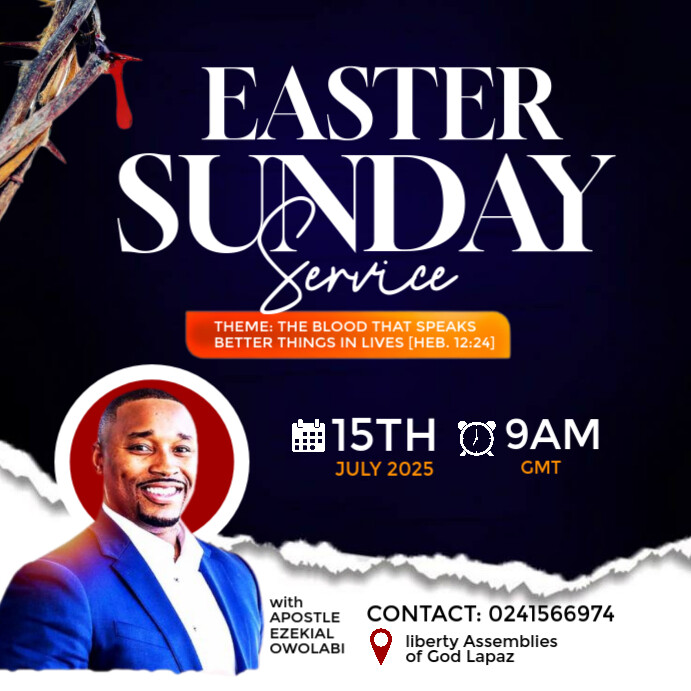 Copy of Black Maximalist Easter Sunday Service Flyer Instagram Post ...