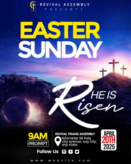 Copy of Black Maximalist Easter Sunday Worship Service Instagram ...