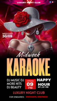 Black Maximalist Editable Karaoke Party  Digital Display (9:16) template