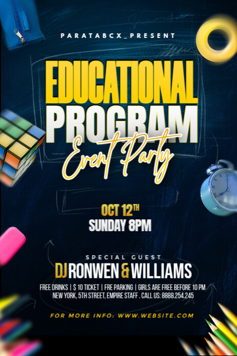 Black Maximalist Educational Program Event School Party Banner 4' × 6' template