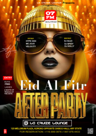 Black Eid Al-Fitr After Party A4 Template