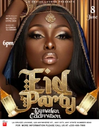Black Maximalist Eid Party Flyer (us Letter) template