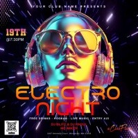 Black Maximalist Electro Night Instagram Post template