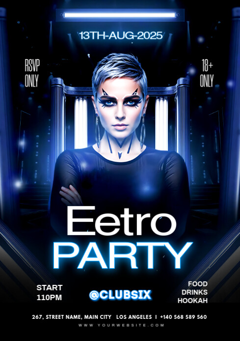 Black Maximalist Electro Party A4 template