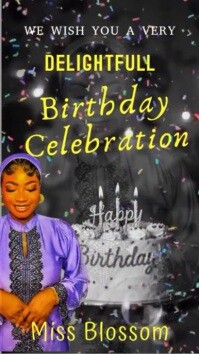 Black Maximalist Elegant Birthday Greeting Video – Animated, Heartfelt & Fully Customizable Instagra Instagram Reel template