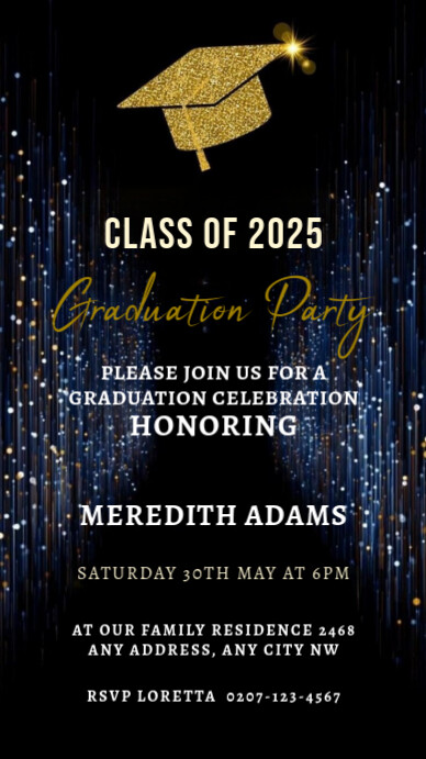 Copy of Black Maximalist Elegant Graduation Party Invitation Instagram ...