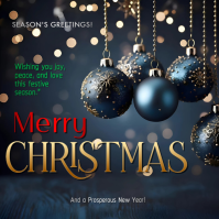 Black Christmas Greetings Square Template