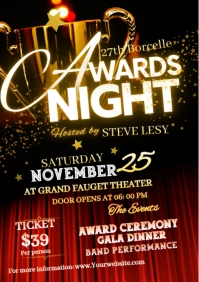 Black Maximalist Elegant Orange And Red Award A4 template