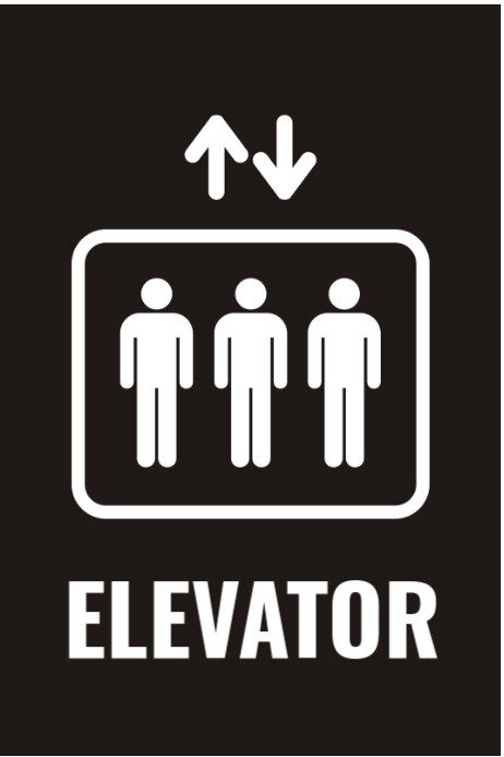 Copy of Black Maximalist Elevator Sign Banner 4' × 6' | PosterMyWall