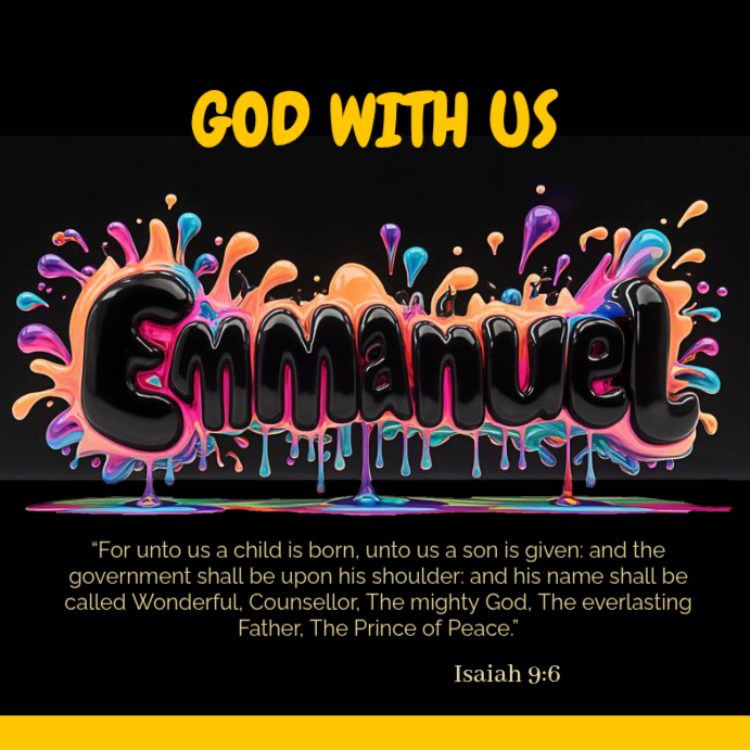 Black Maximalist Emmanuel: God Is With Us Instagram Post Template ...