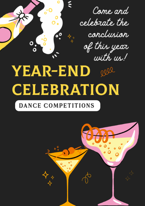 Black Maximalist End Of The Year T A4 template