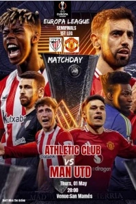 Black Maximalist Europa League Semifinals Athletic Club Vs Man Utd Poster template