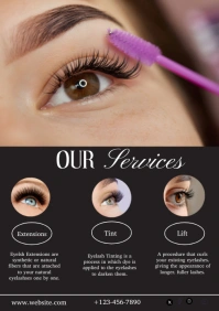 Black Maximalist Eyelash Extensions, Lift And A4 template