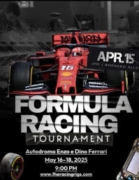 Black Maximalist F1 Track Event Flyer (us Letter) template
