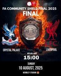 Black Maximalist Fa Community Shield Final Crystal Palace Vs Liverpool  Instagram Portrait template